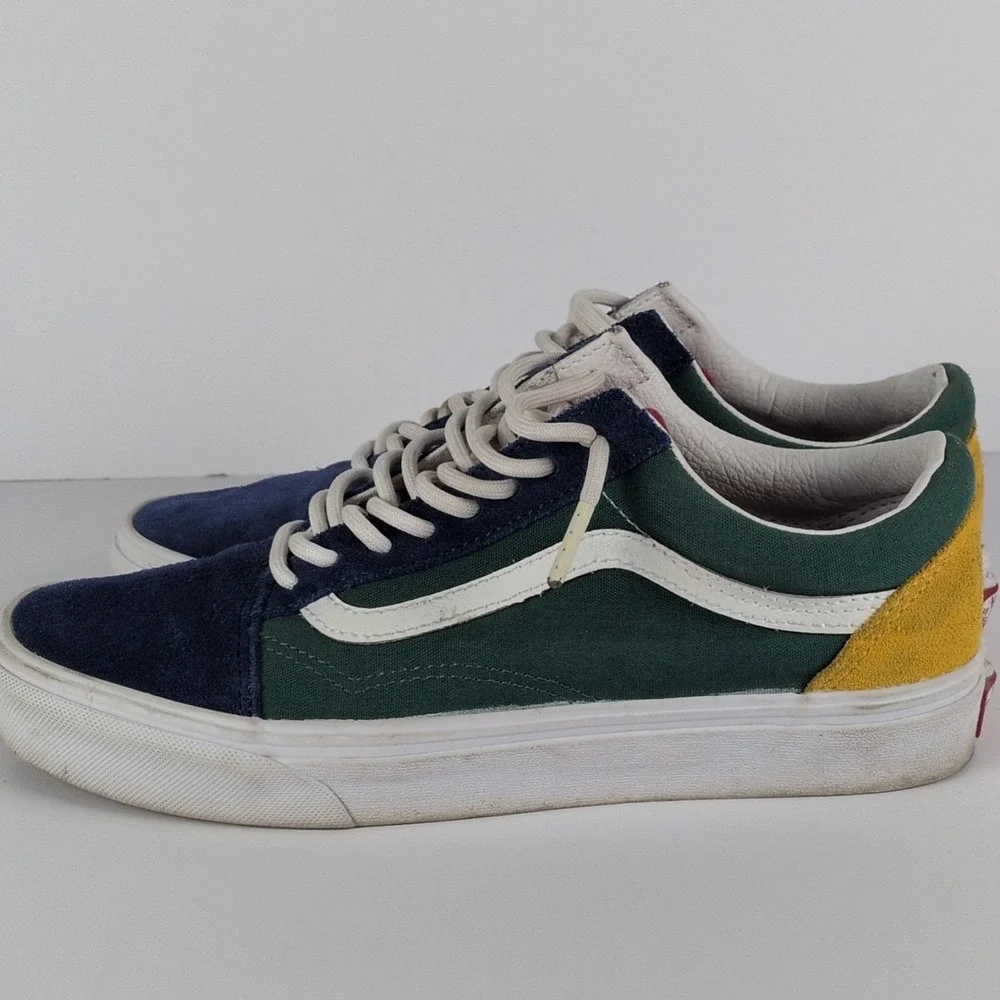 Vans Colorful Suede Shoes Sneakers Mens 8 Womens 9.5 Blue Green Red Yellow